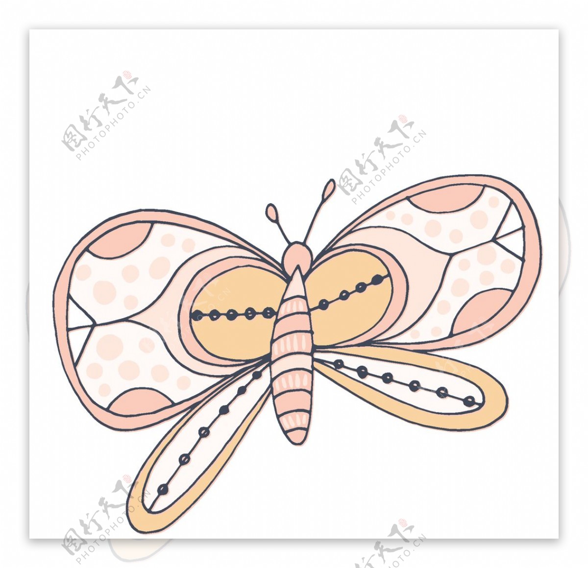 花朵蝴蝶卡通图案