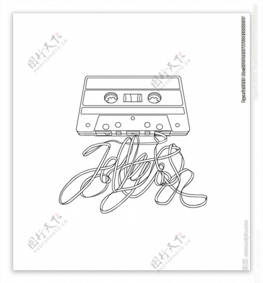 音乐图标系列盒式磁带