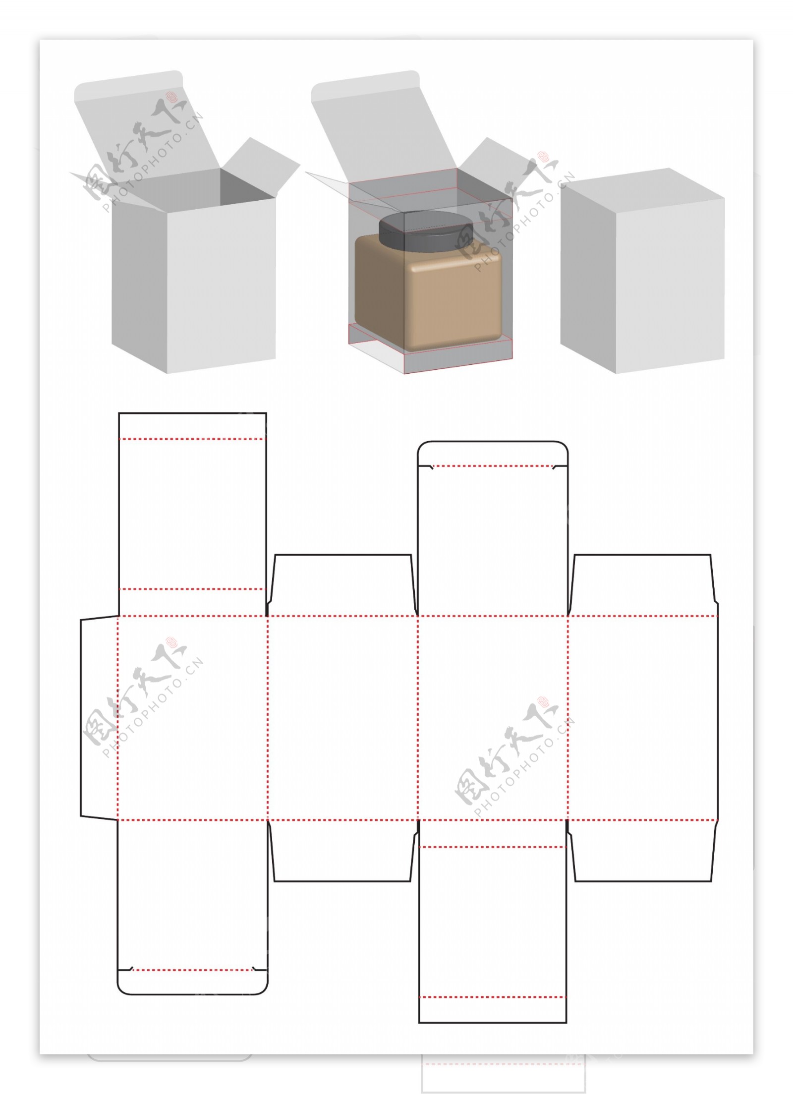 纸质包装盒刀模设计图