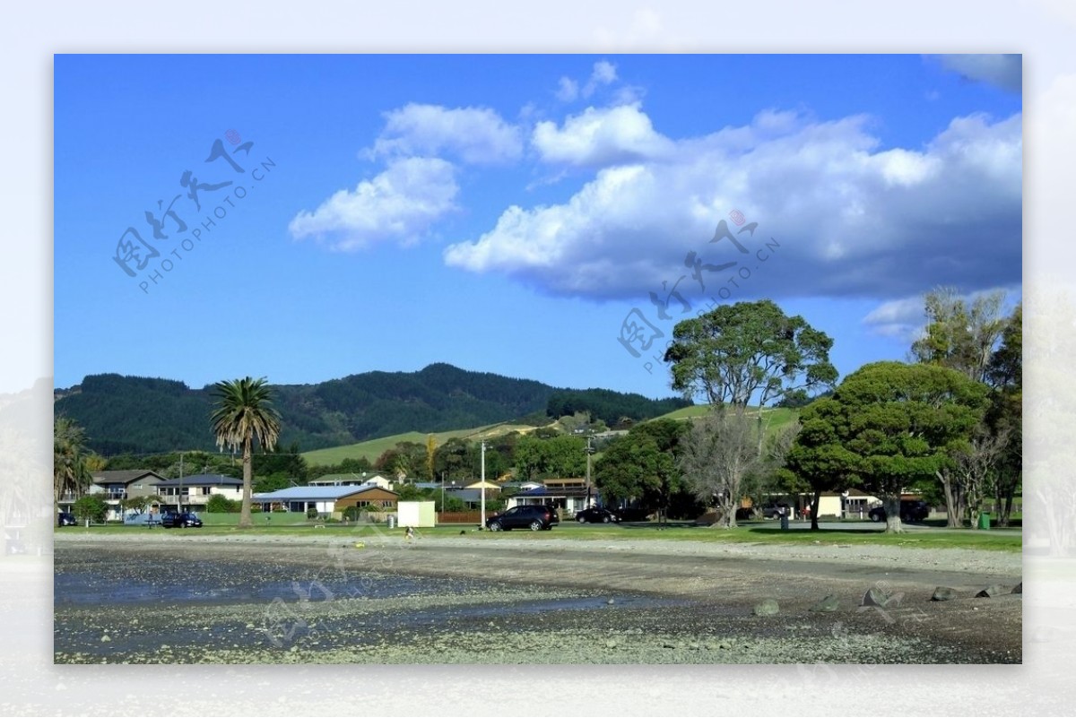新西兰卡瓦卡瓦海滨小镇风景