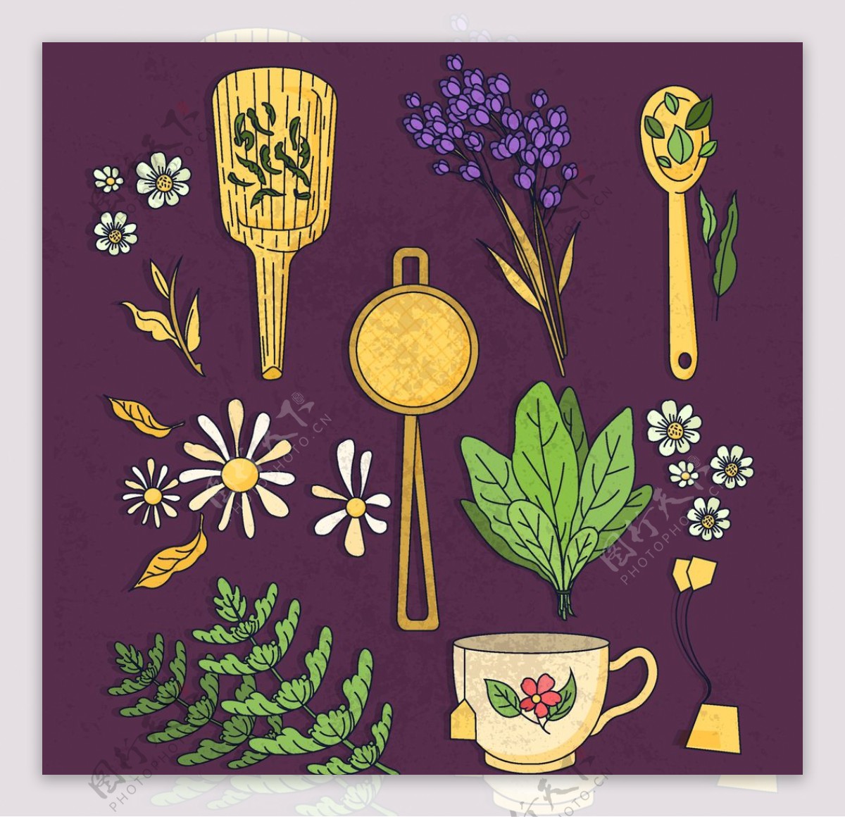 创意花卉和花茶