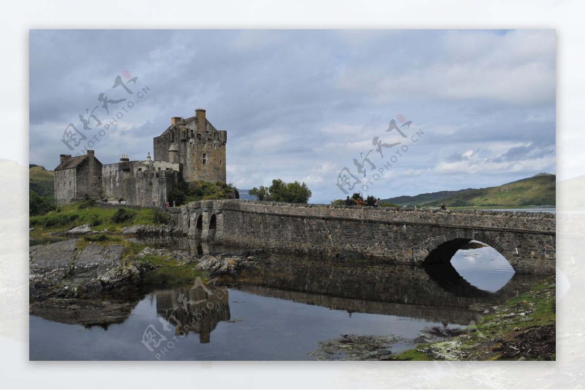 苏格兰水城堡废墟建筑