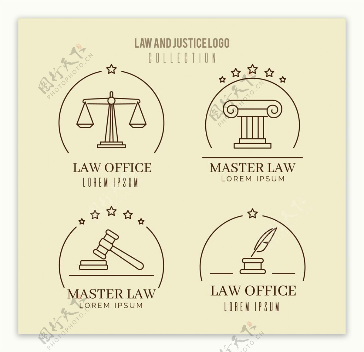 法庭主题图案icon图标