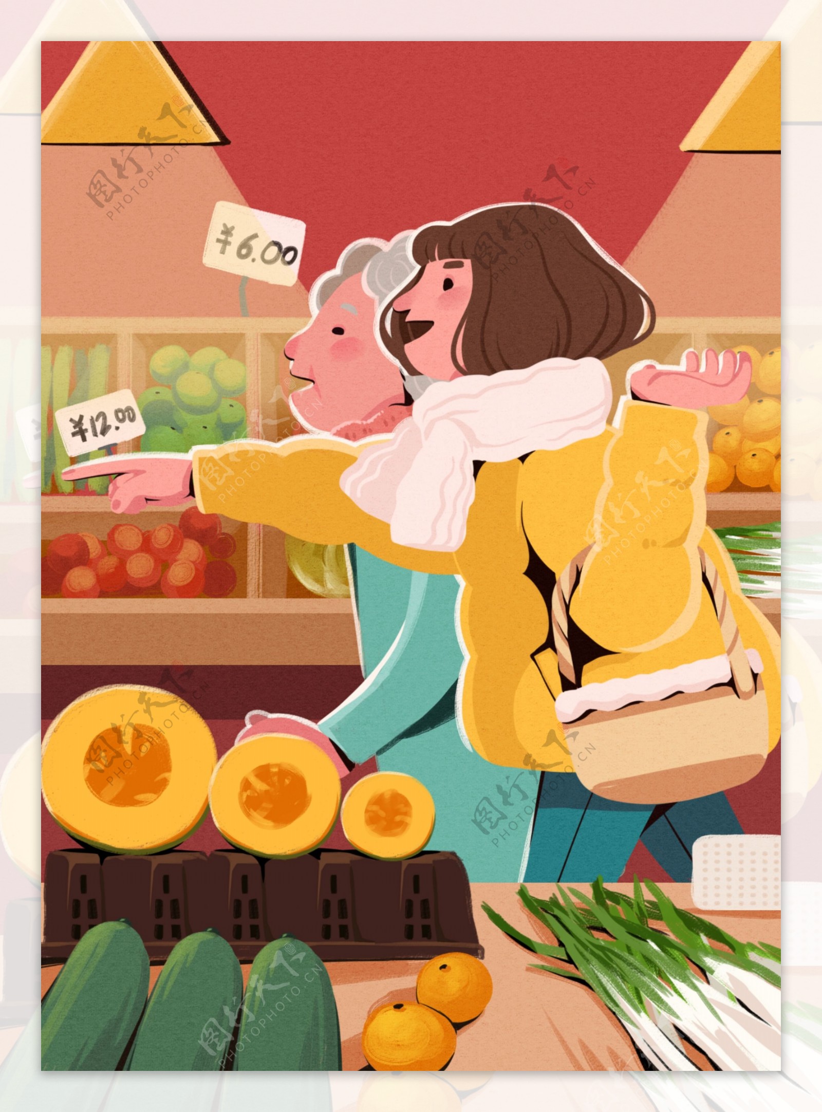 春节陪父母逛超市