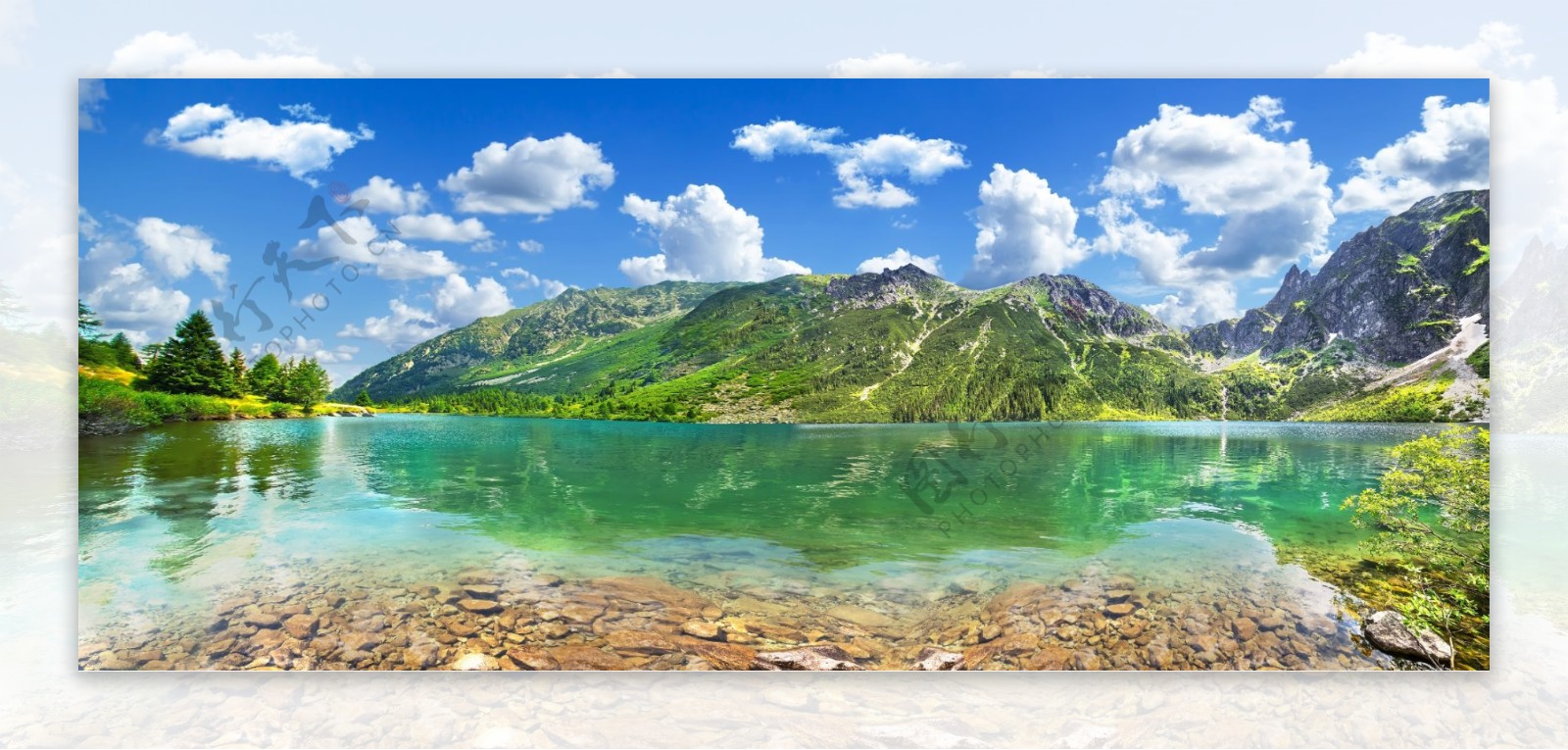 湖泊风景画