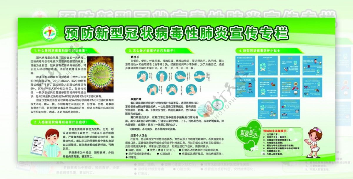 预防新型冠状病毒性肺炎宣传专栏