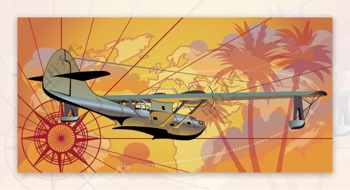 卡通造型民航客机飞机