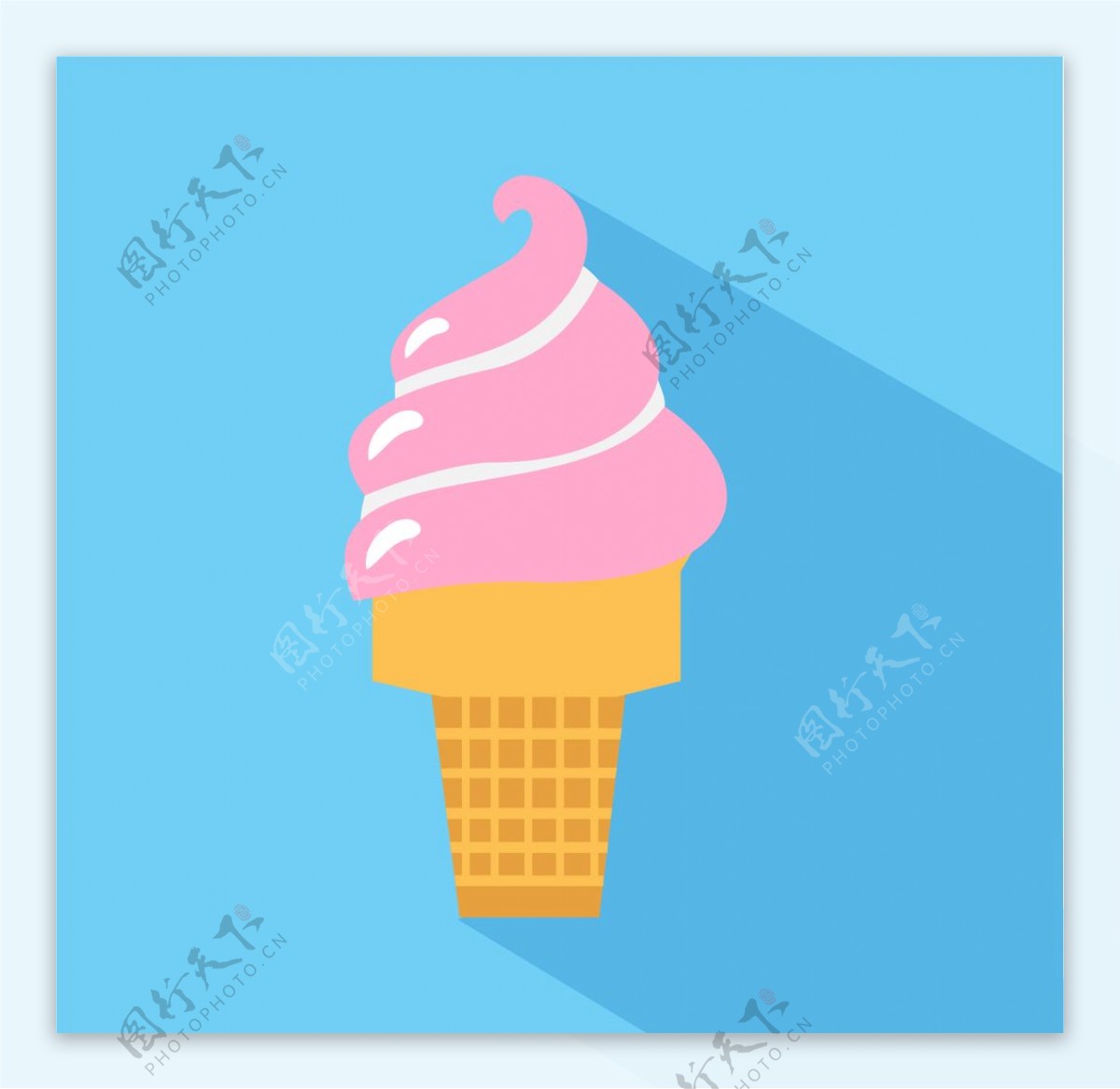 冰淇淋扁平化图标