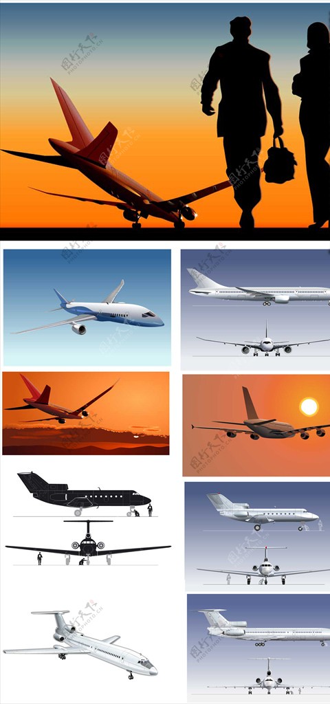 3D客机模型大型小型飞机交通工