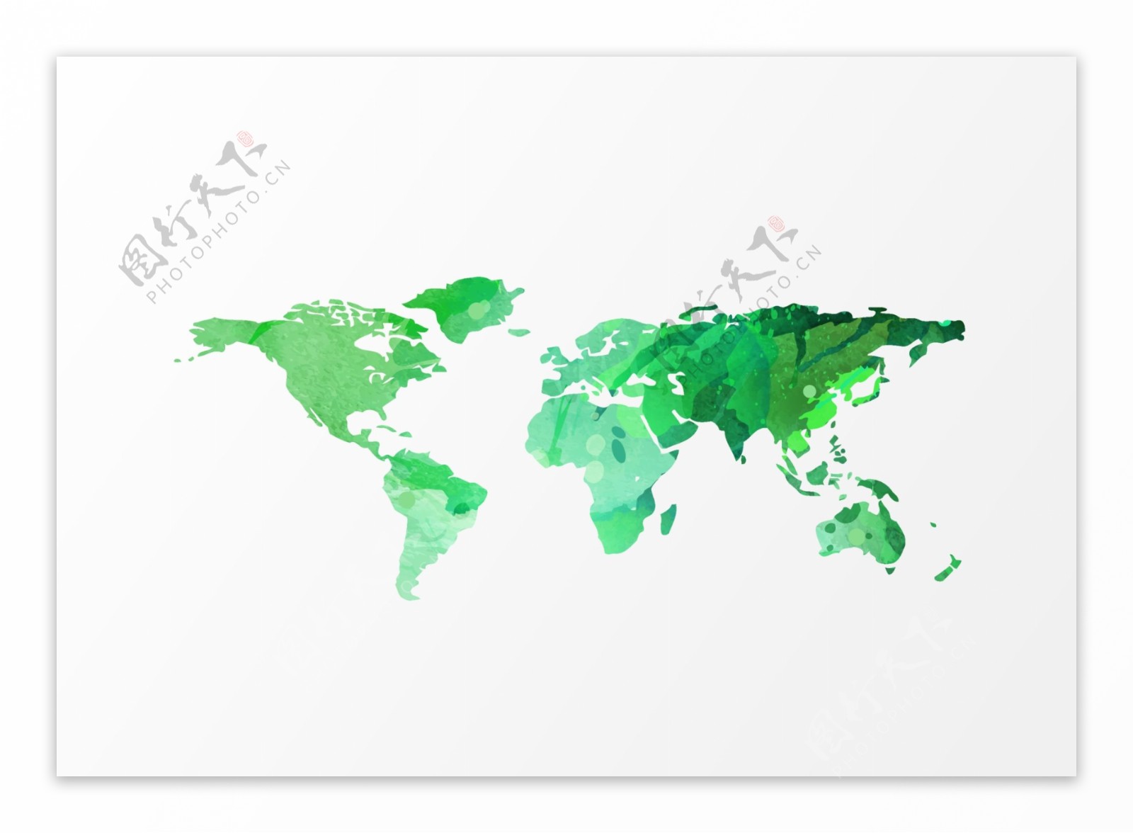 地图世界绿色星空光点科技海报