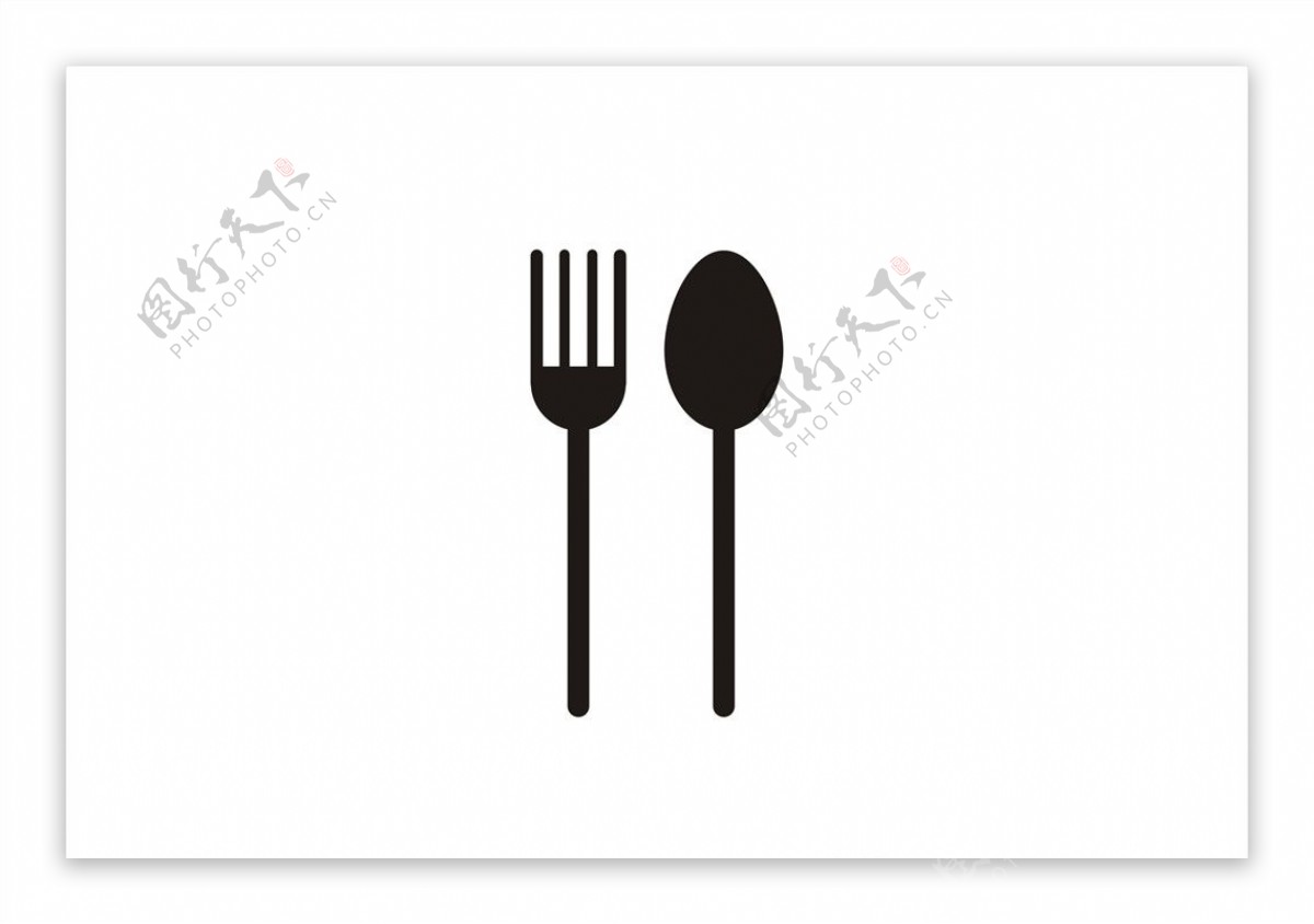 叉子勺子西餐图标矢量