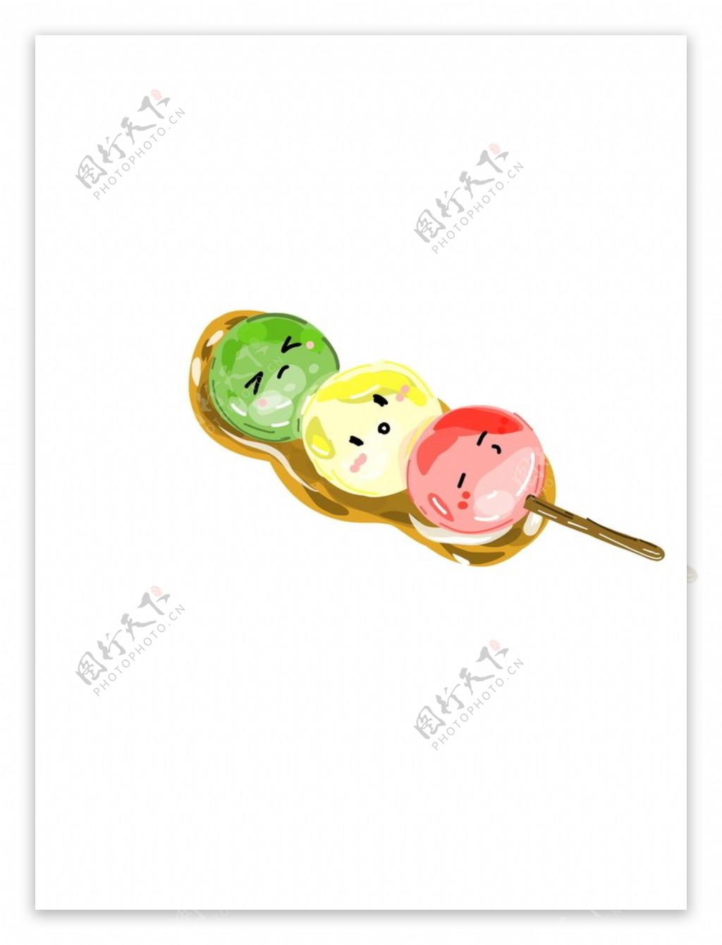手绘团子日式和果子