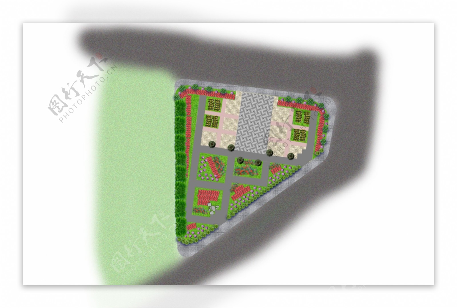 路口公园绿化小广场平面效果图