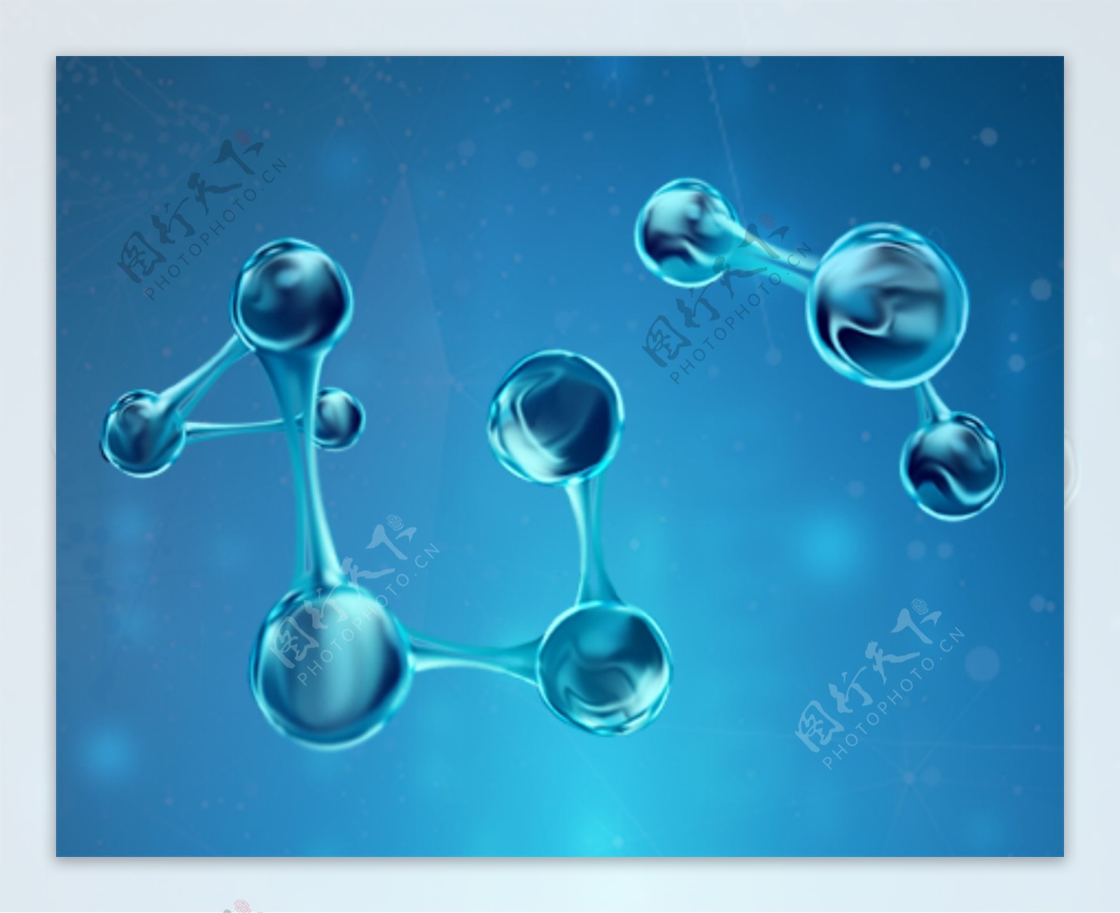 生物科技分子图背景护肤元素蓝色