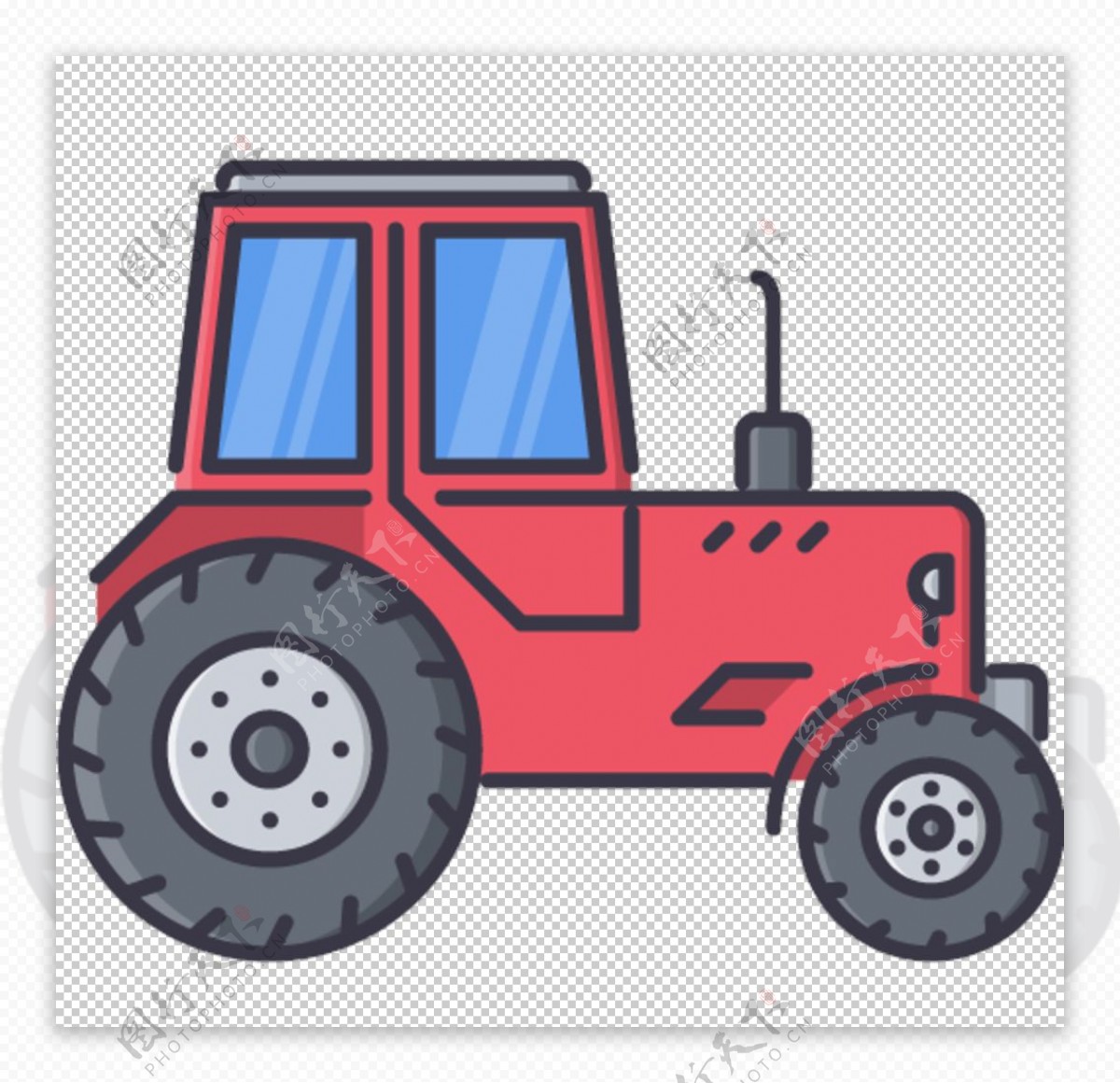 红色农用车