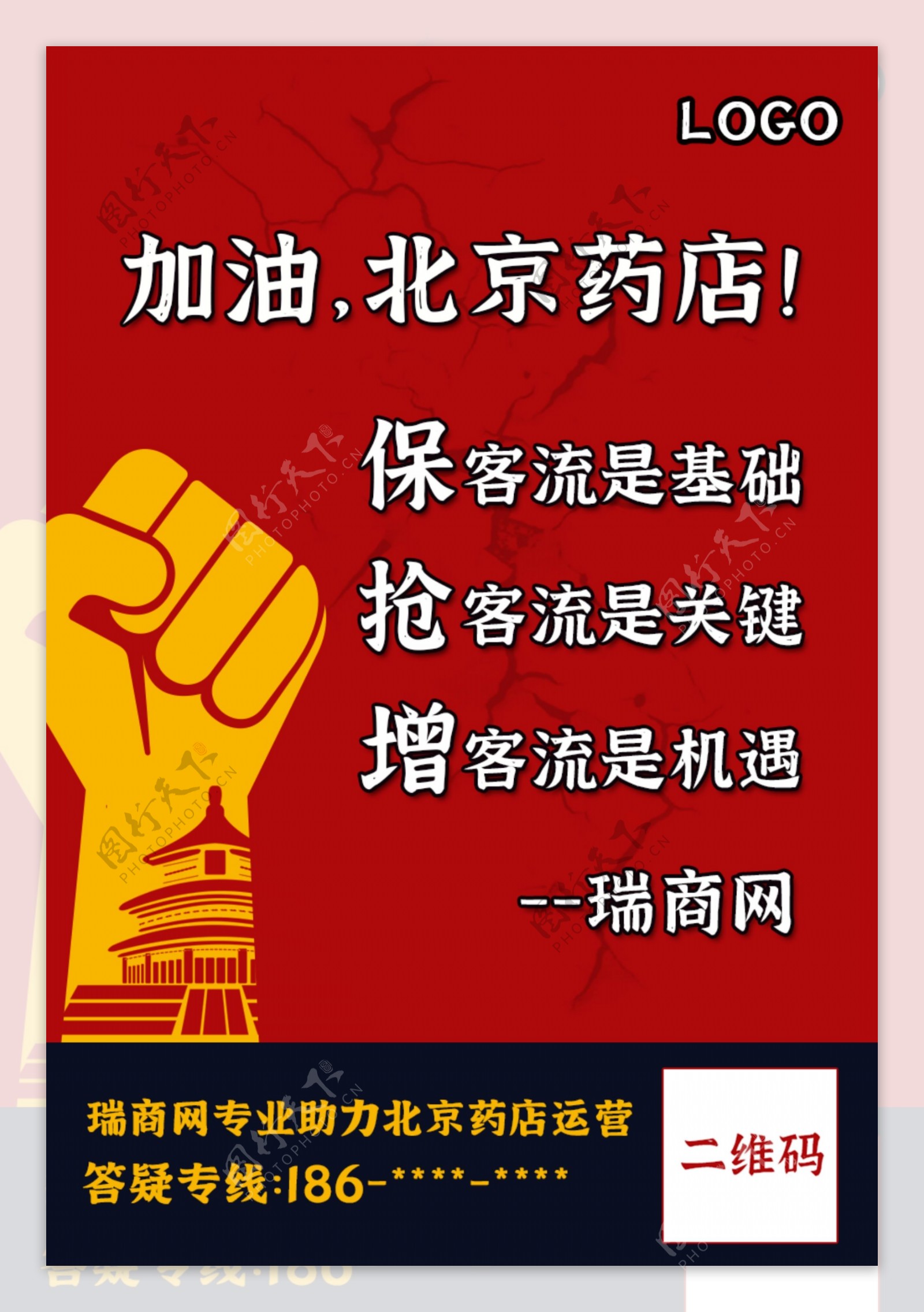 加油北京药店宣传海报