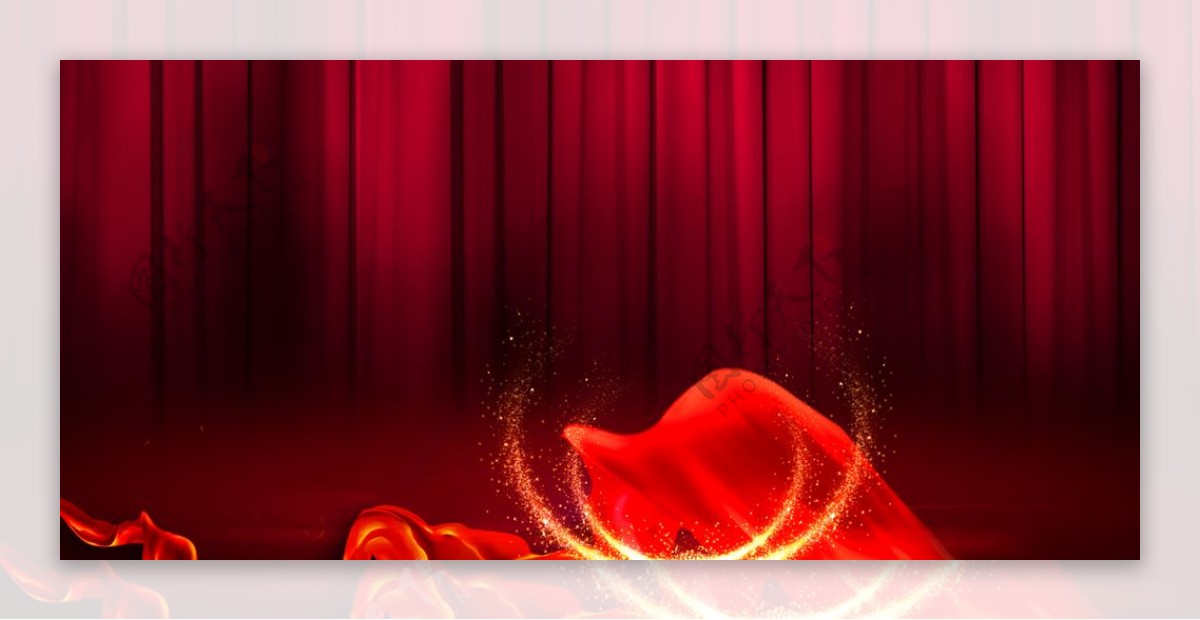 红色背景舞台背景红色会议背