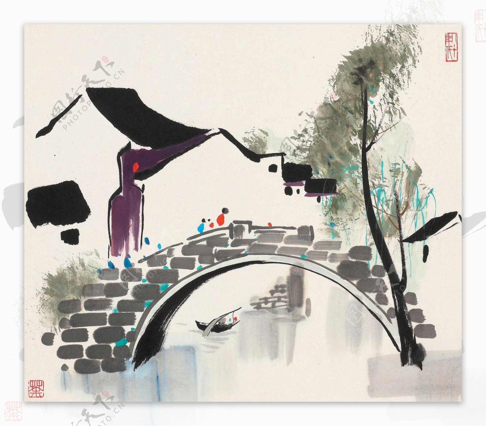 中国风水墨风景国画