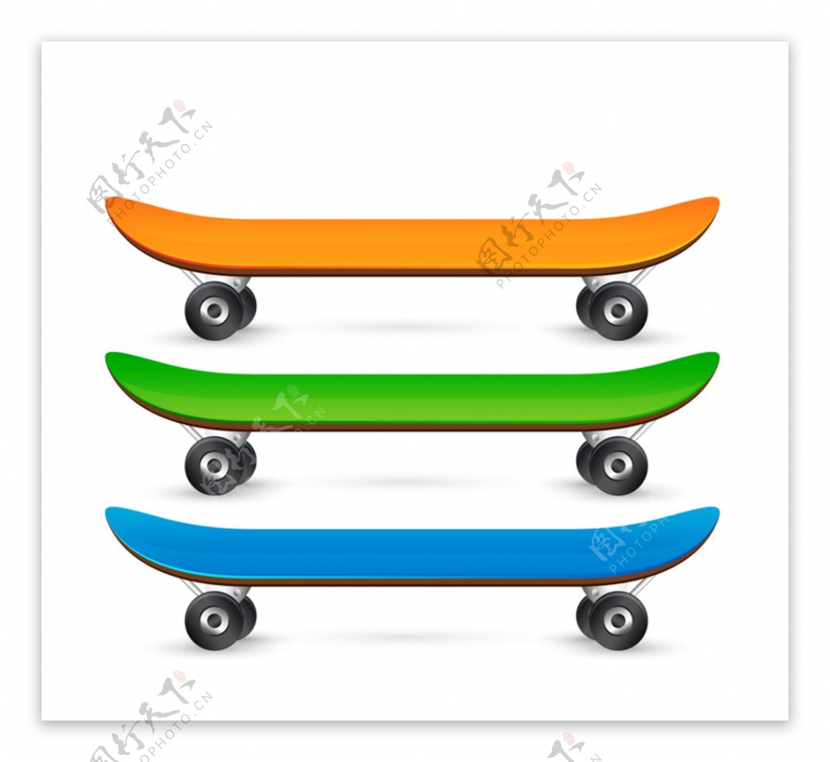 彩色滑板矢量