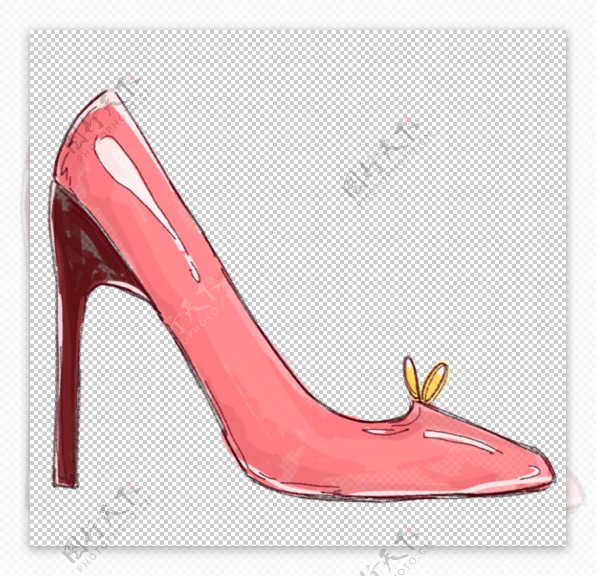 高跟鞋女士插画卡通粉色素材