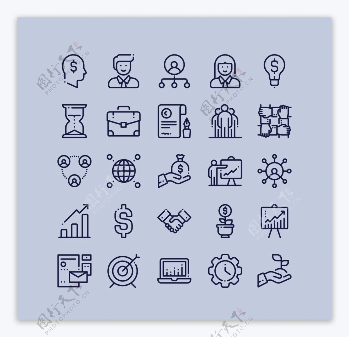 简约线性商务icon图标设计