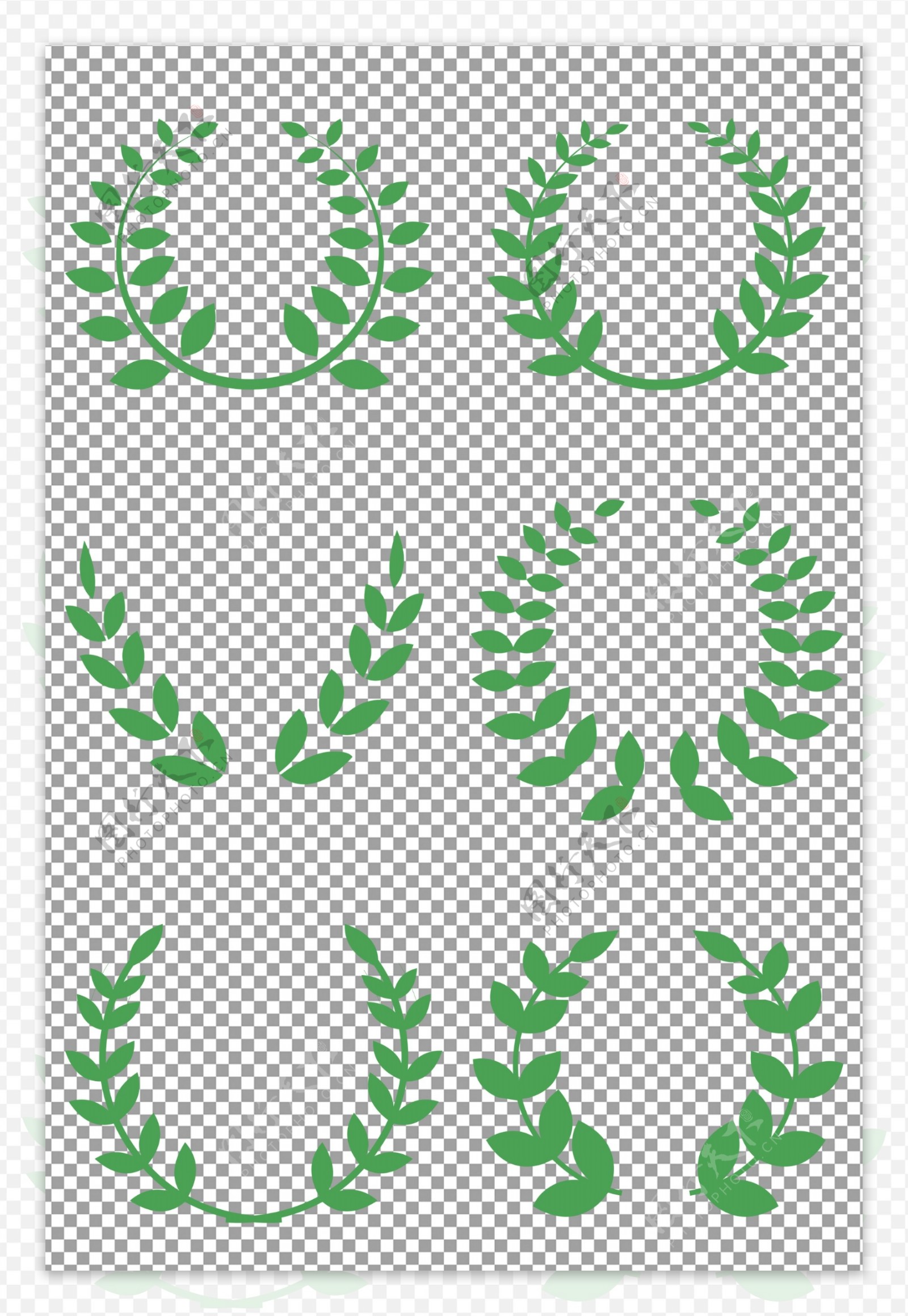 绿色麦穗装饰