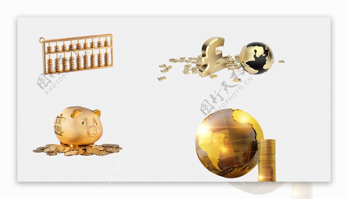 商业地产金色素材黄金金色地球金