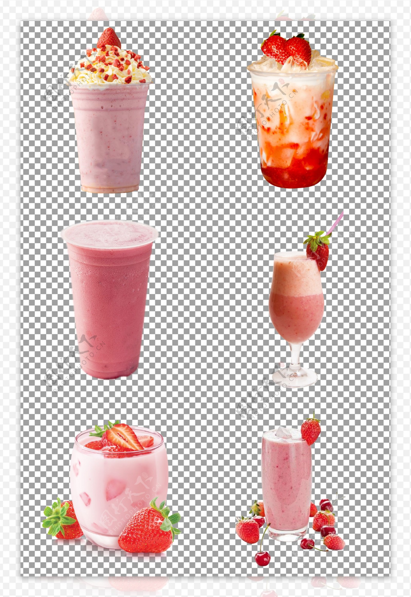 夏日冷饮草莓果汁