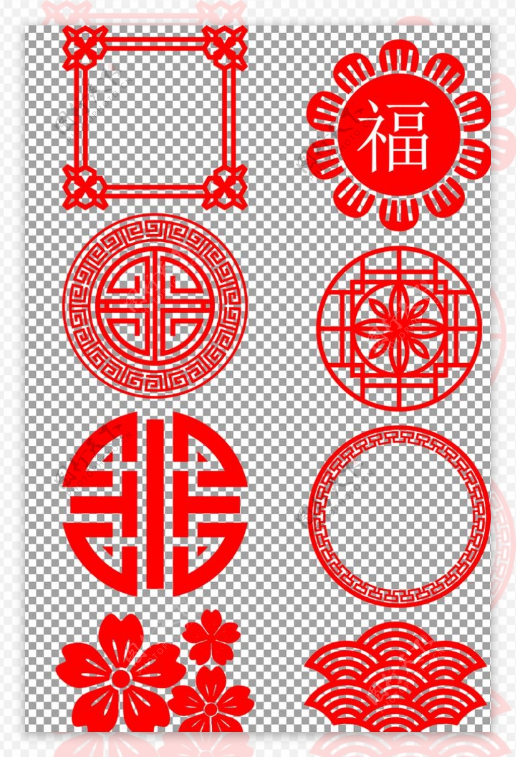 红色传统元素祥纹
