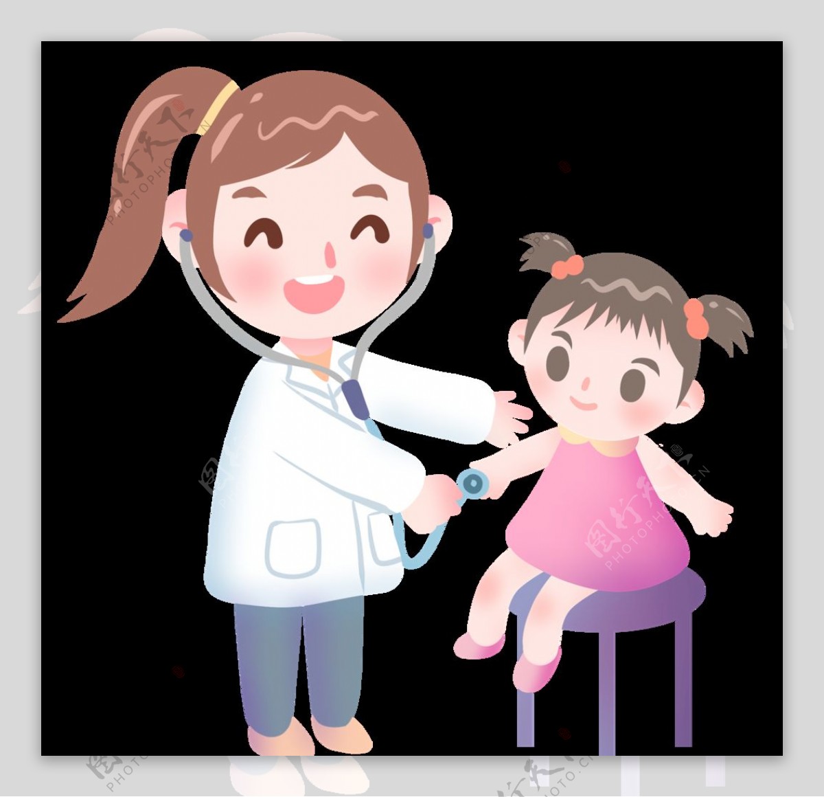 儿童健康管理插画