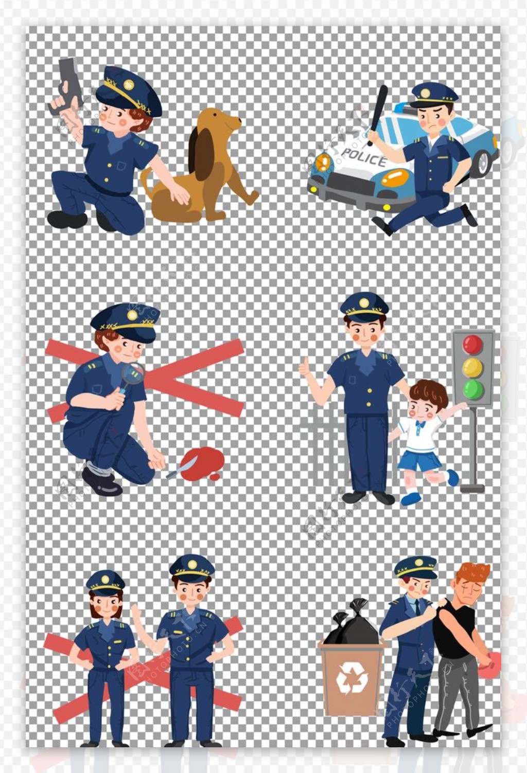 警察执行任务插画