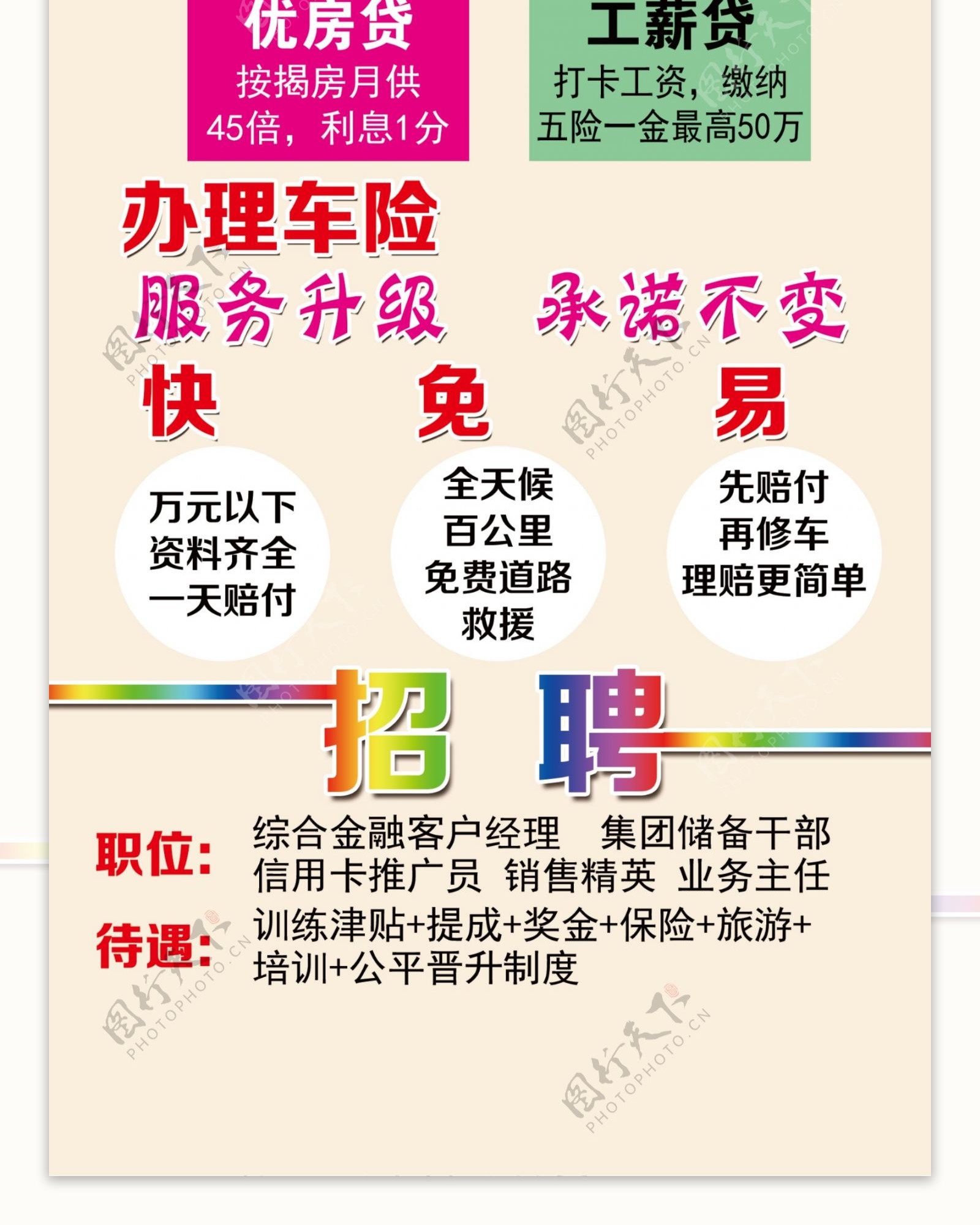 中国平安车险信用卡展架宣传展板