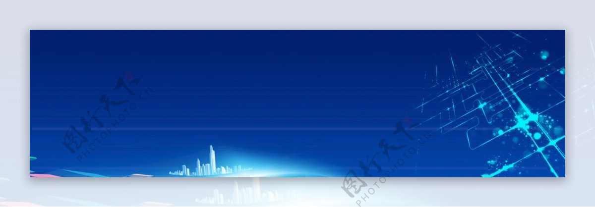 蓝色大气科技光线banner图片