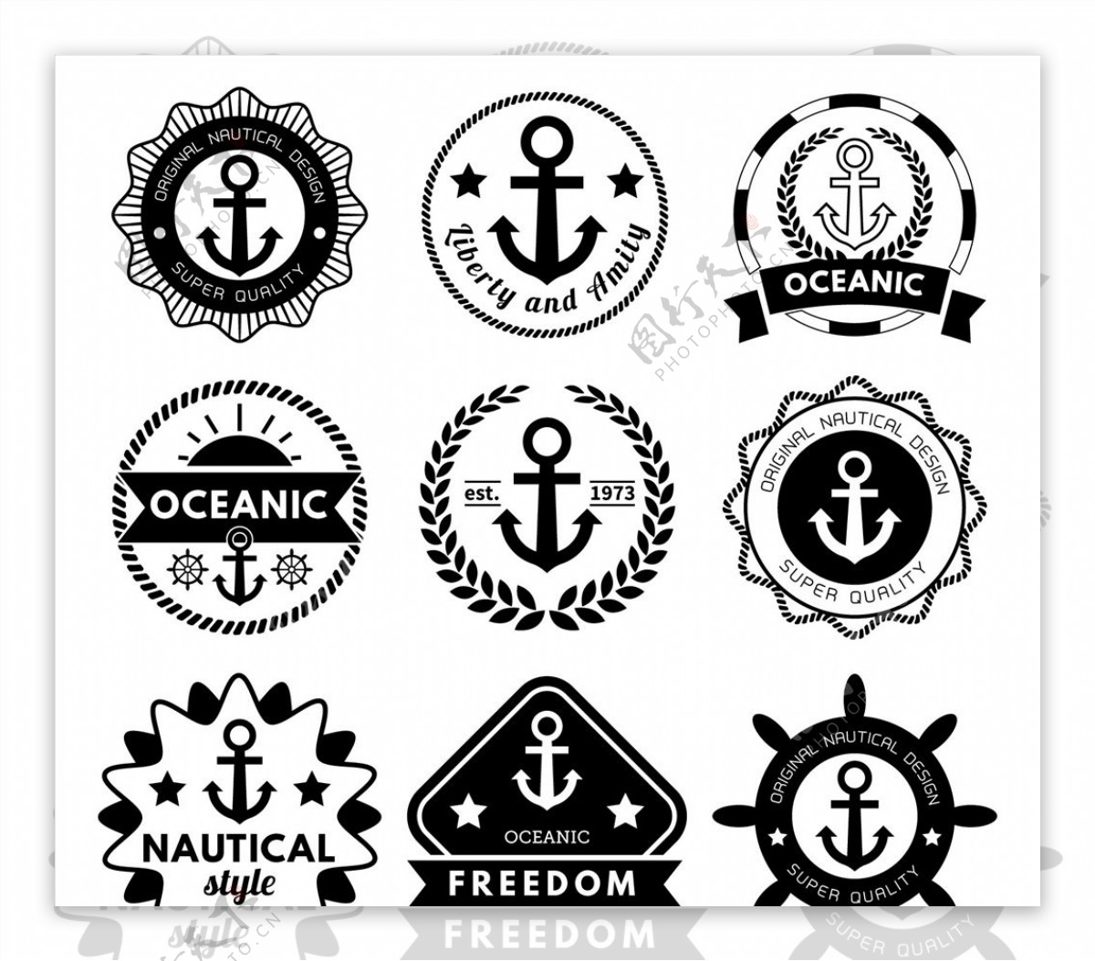 复古航海徽章图片