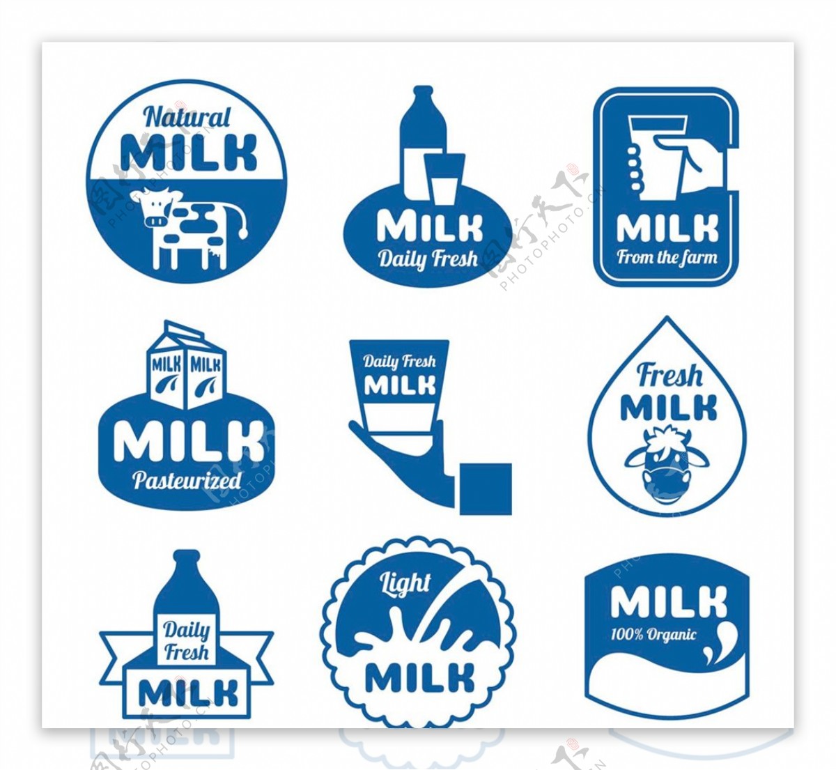 新鲜牛奶标签图片