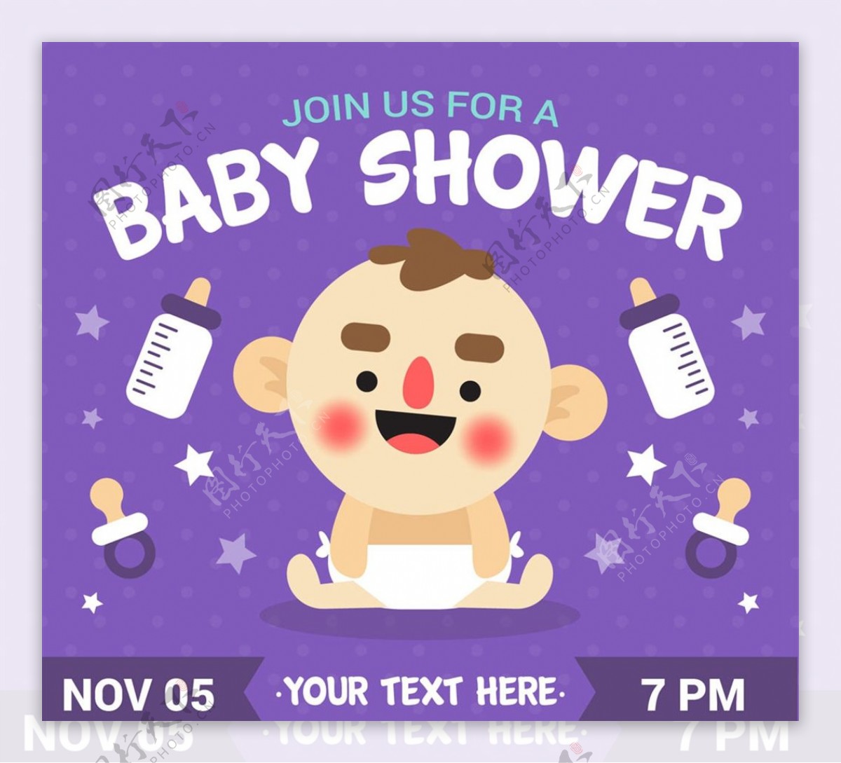 迎婴派对邀海报图片