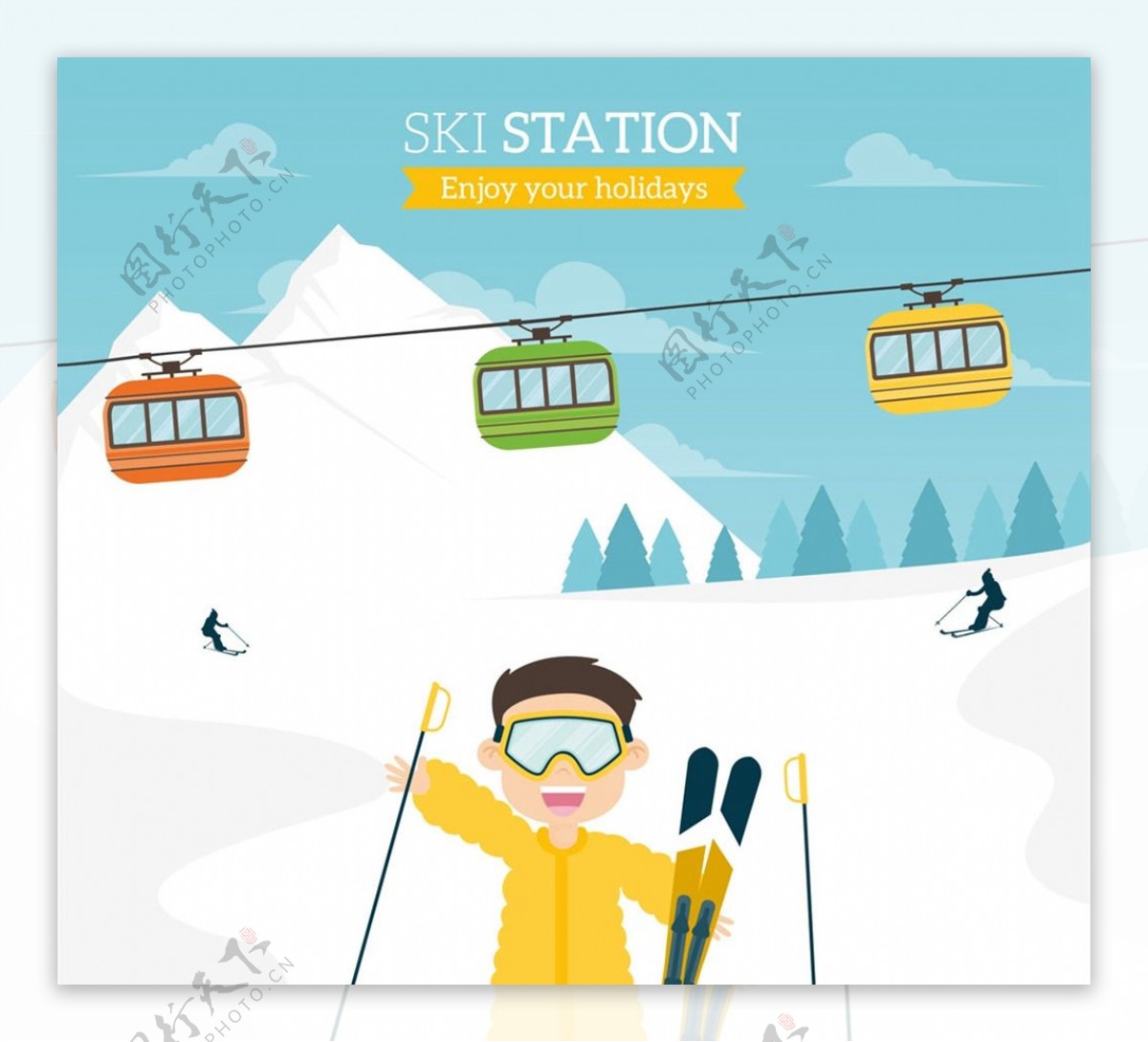 度假滑雪男子图片