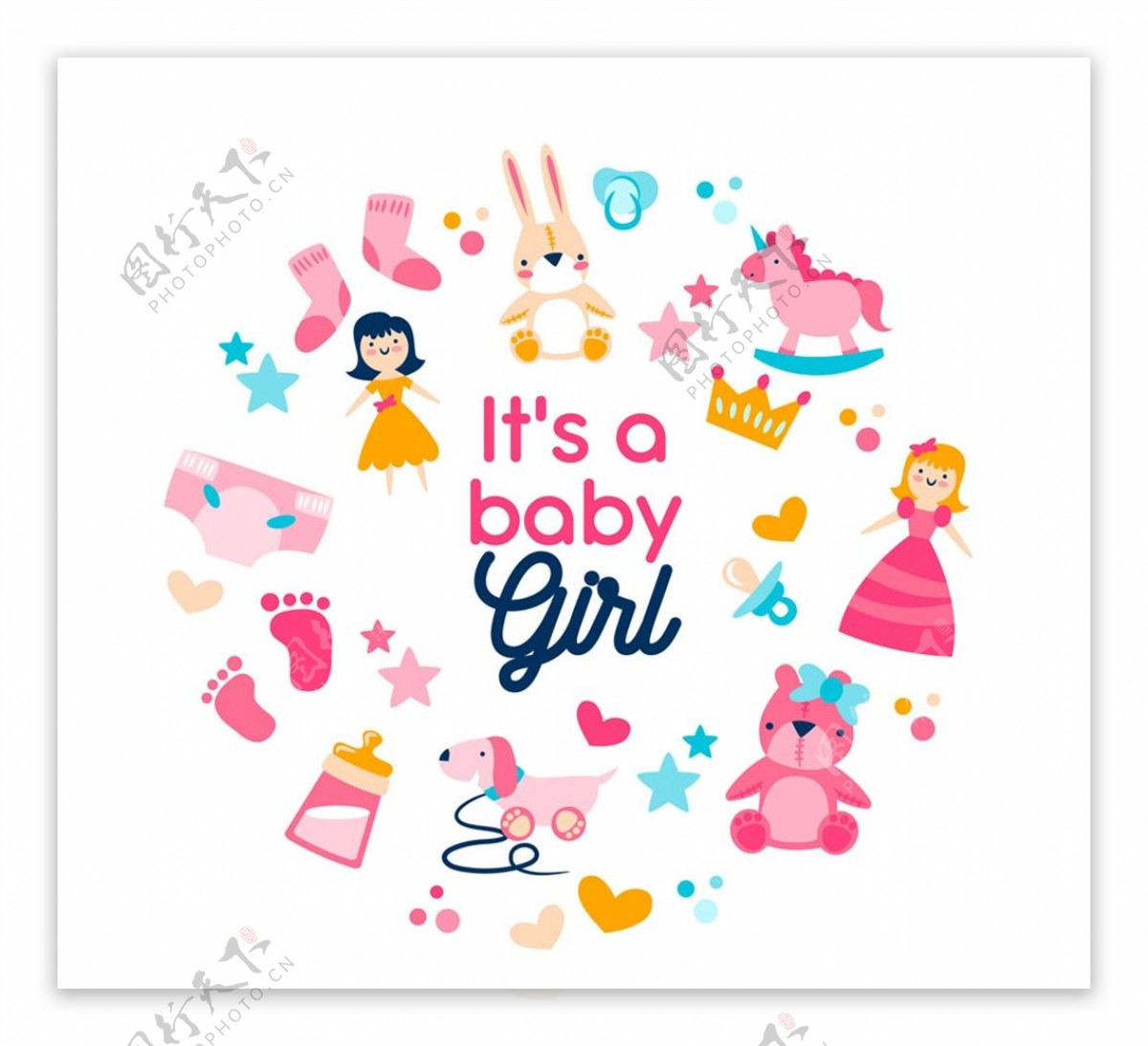 粉色女婴玩具图片