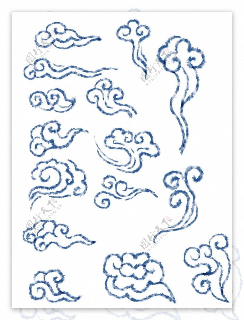 15款独立深蓝色中国风祥云底纹图片