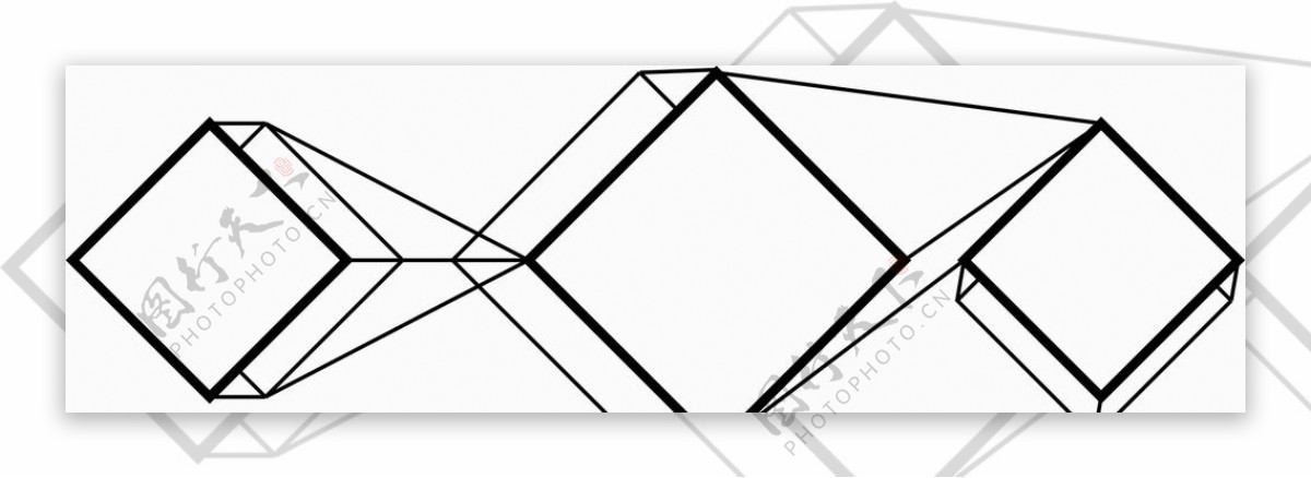 几何线条立方体图片