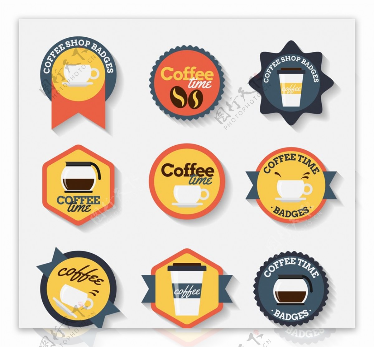 咖啡徽章矢量图片
