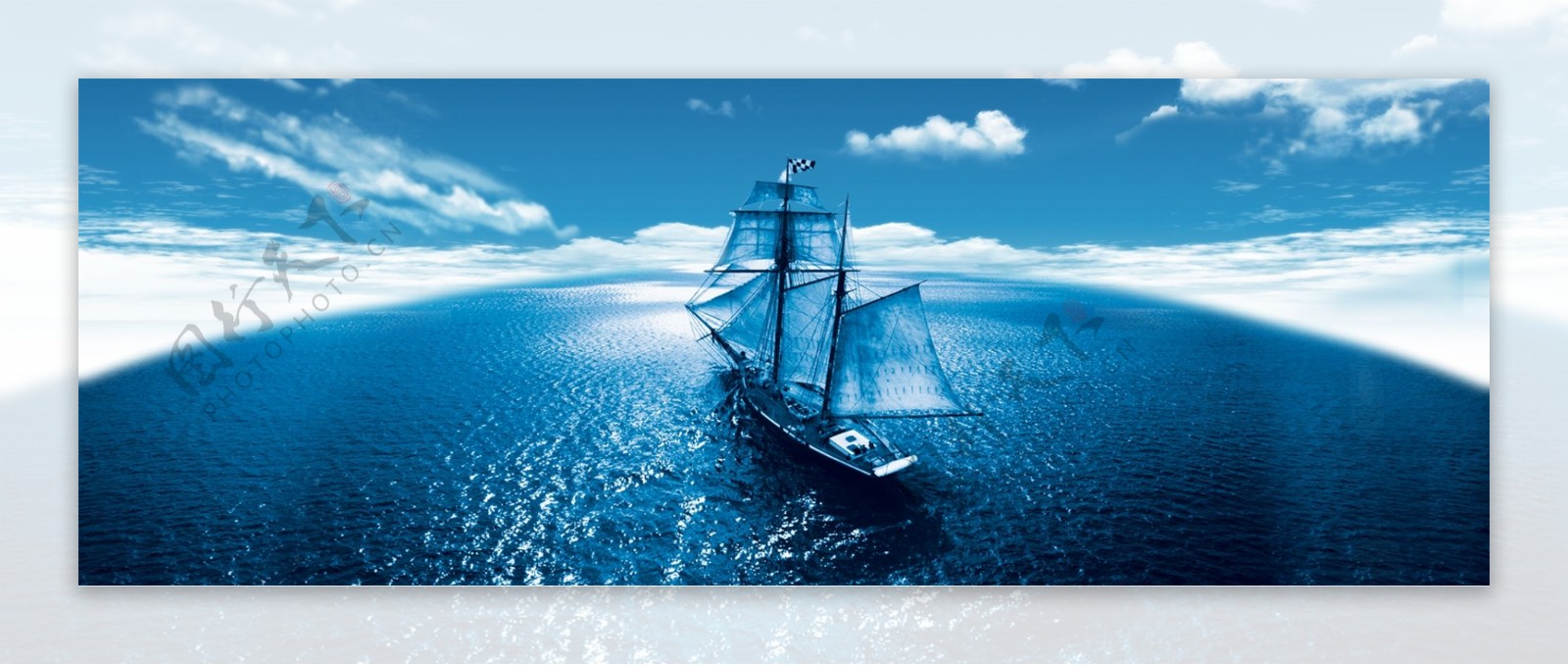 蓝色海洋banner背景图片
