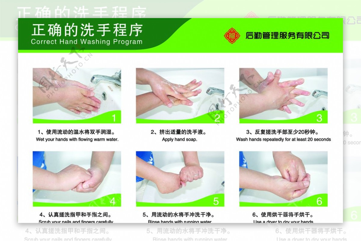 洗手消毒五步骤图图片