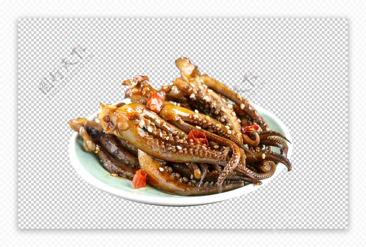 麻辣鱿鱼美食食材海报素材图片
