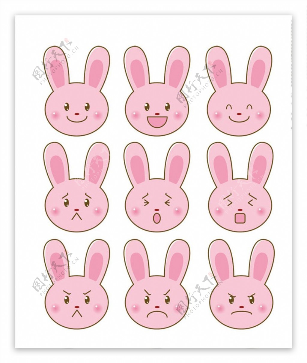 小兔子卡通表情图片