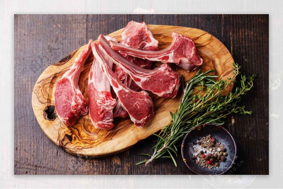 排骨肉块美食背景海报素材图片
