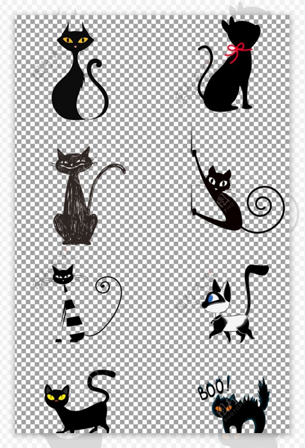 小黑猫设计图片_动漫卡通_插画绘画-图行天下素材网