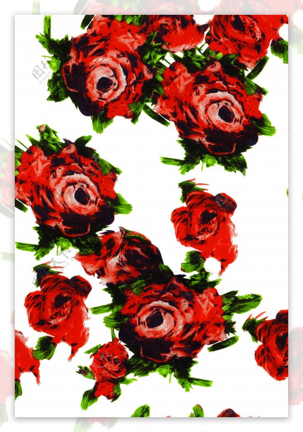 复古水彩玫瑰花卉图片