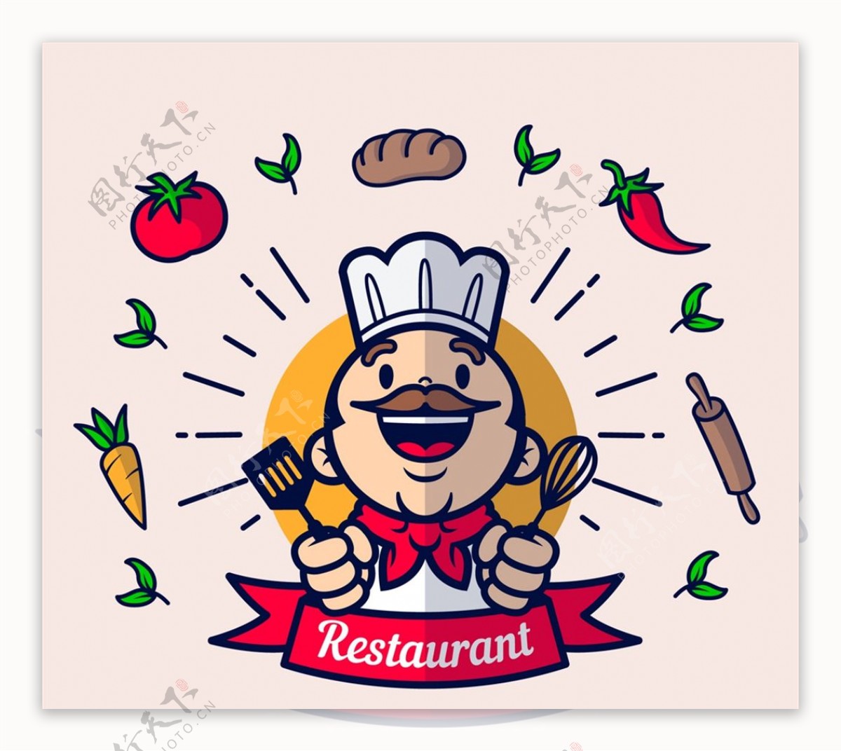 厨师餐馆标志图片