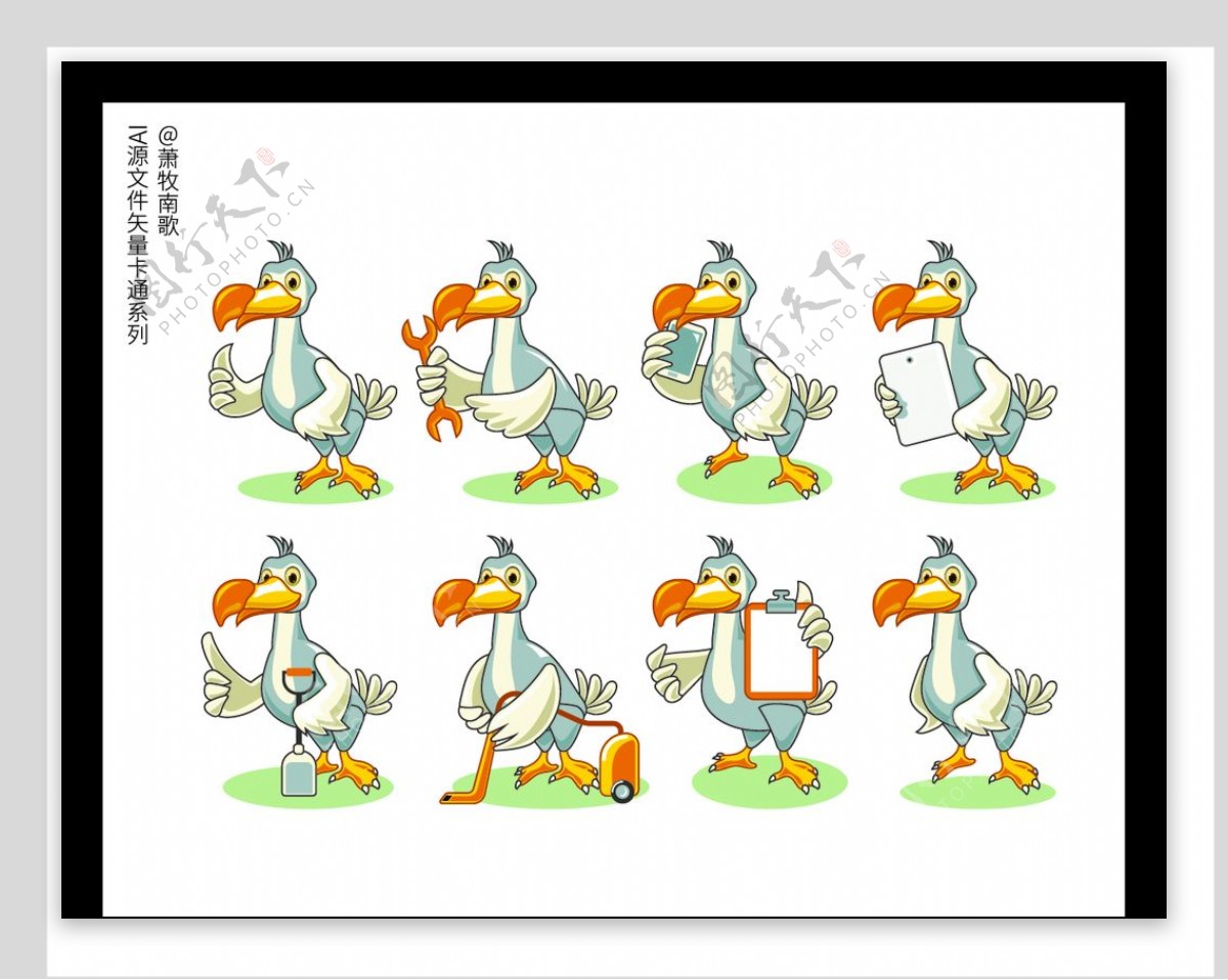 鸭子背景卡通矢量AI源文件图片